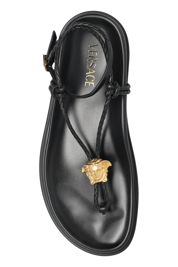 Black Leather sandals with Medusa head Versace - Vitkac AS